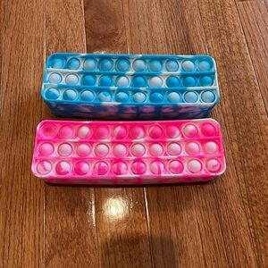 Set of 2 pop-it fidget pencil cases, never used